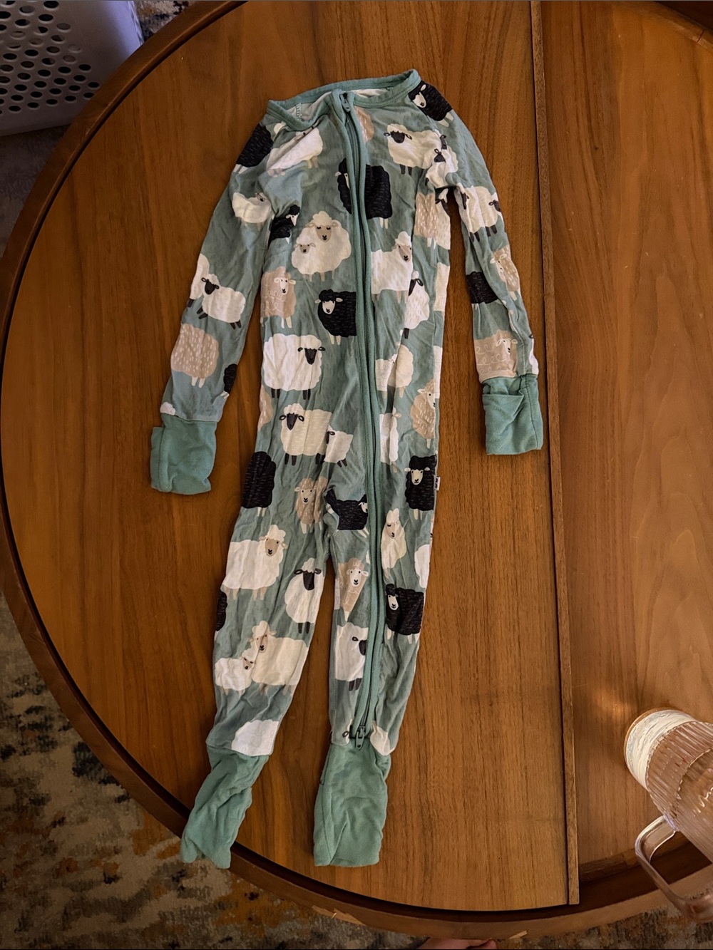 Little Sleepies Sheep-Print One-Piece Zip Footed Pajamas 12-18